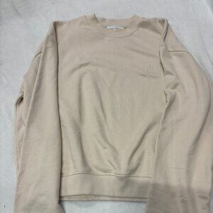 Ninety Percent Womens Ivory Long Sleeve Crew Neck 100% Cotton Sweatshirt Size XL